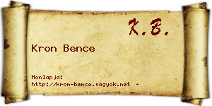 Kron Bence névjegykártya